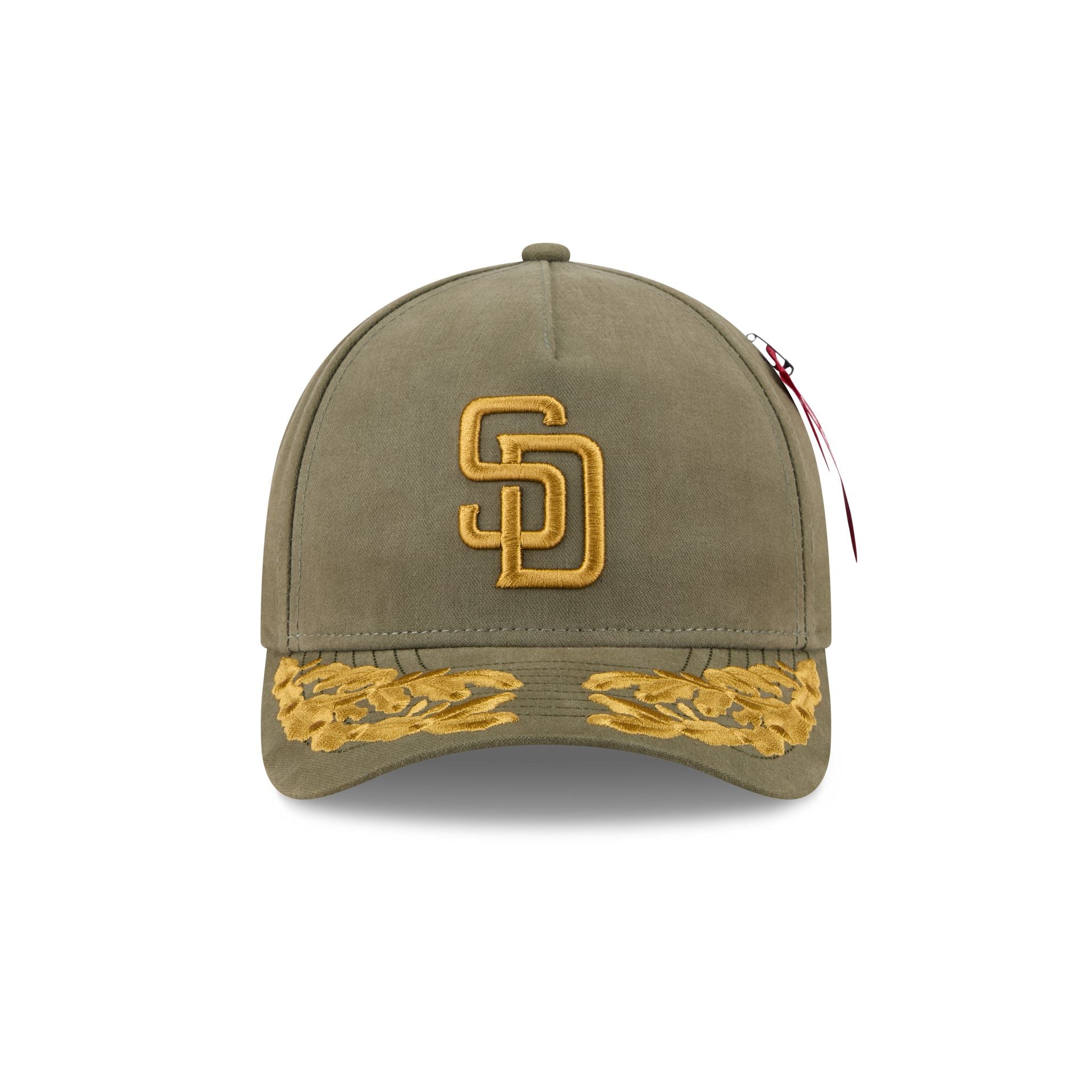 Alpha Industries x San Diego Padres Olive Green 9FORTY M-Crown A-Frame Snapback Hat - Image 2