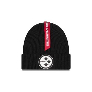 Alpha Industries x Pittsburgh Steelers Black Cuff Knit Hat