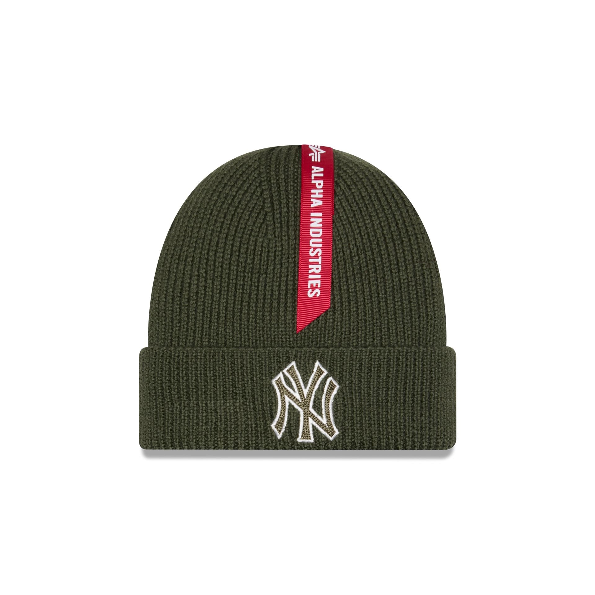 Alpha Industries x New York Yankees Olive Green Cuff Knit Hat