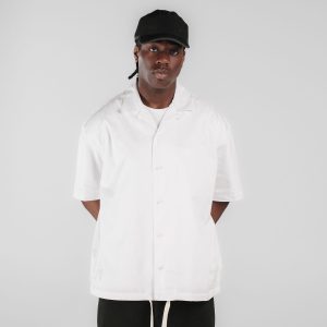 New Era Branded Resort Optic White Open Collared Shirt