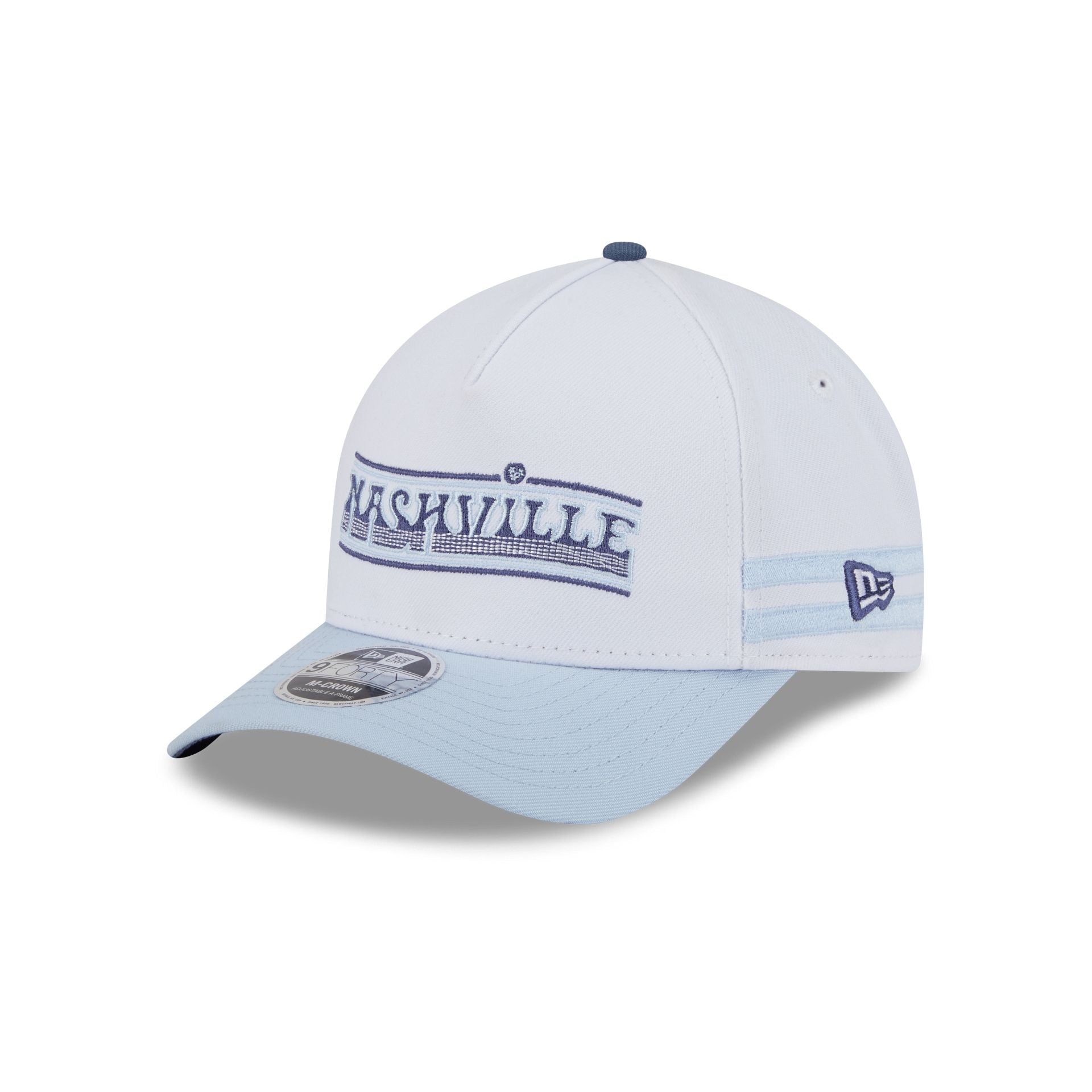 Nashville SC 2025 Jersey Hook White 9FORTY M-Crown A-Frame Snapback Hat - Image 3