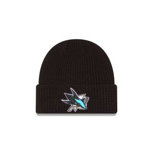 San Jose Sharks Waffle Stitch Knit Beanie Hat