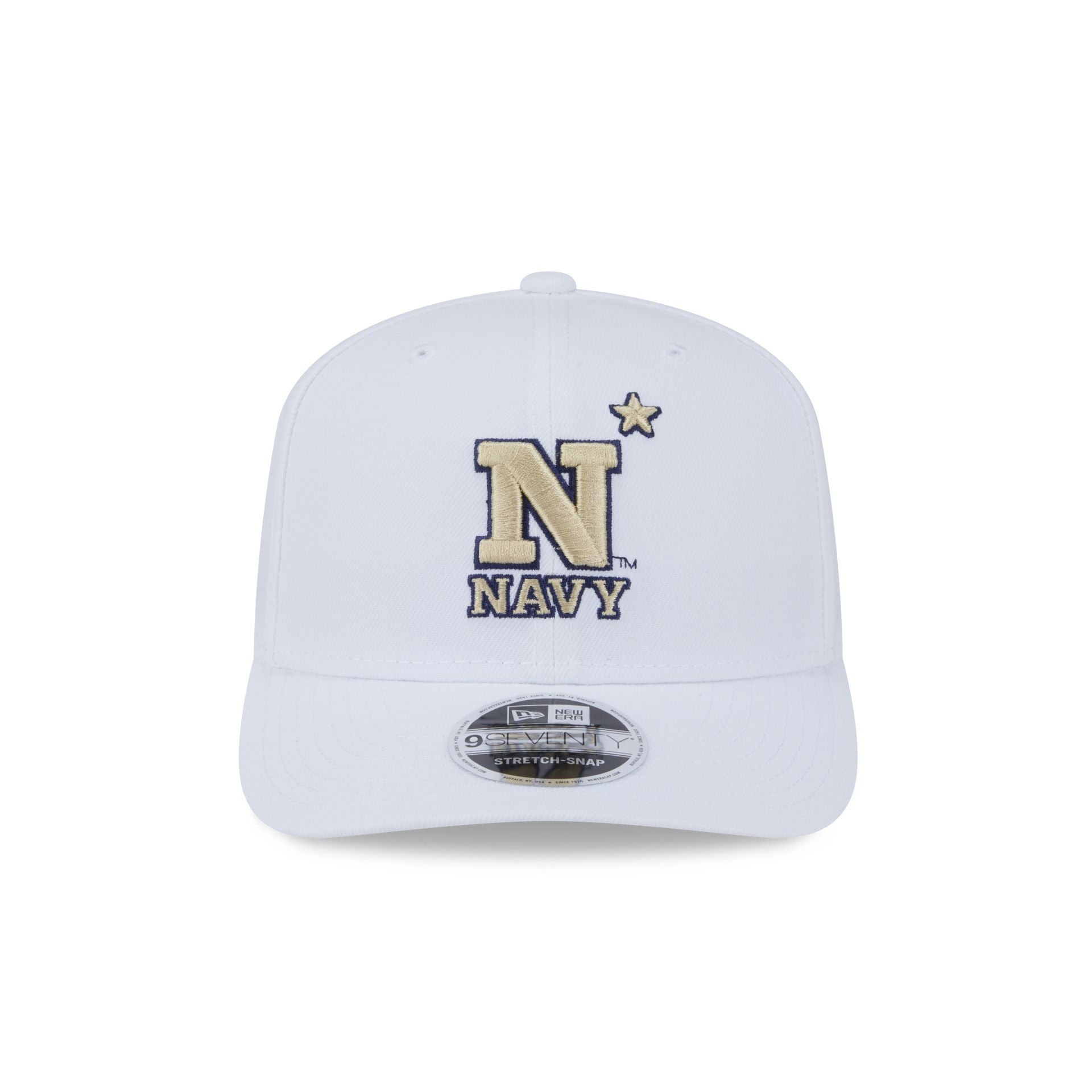 Navy Midshipmen Optic White Performance 9SEVENTY Stretch-Snap Hat - Image 2