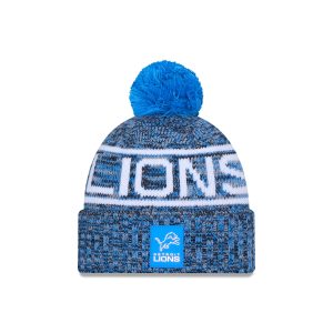 Detroit Lions 2025 Sideline Cold Weather Pom Knit Hat