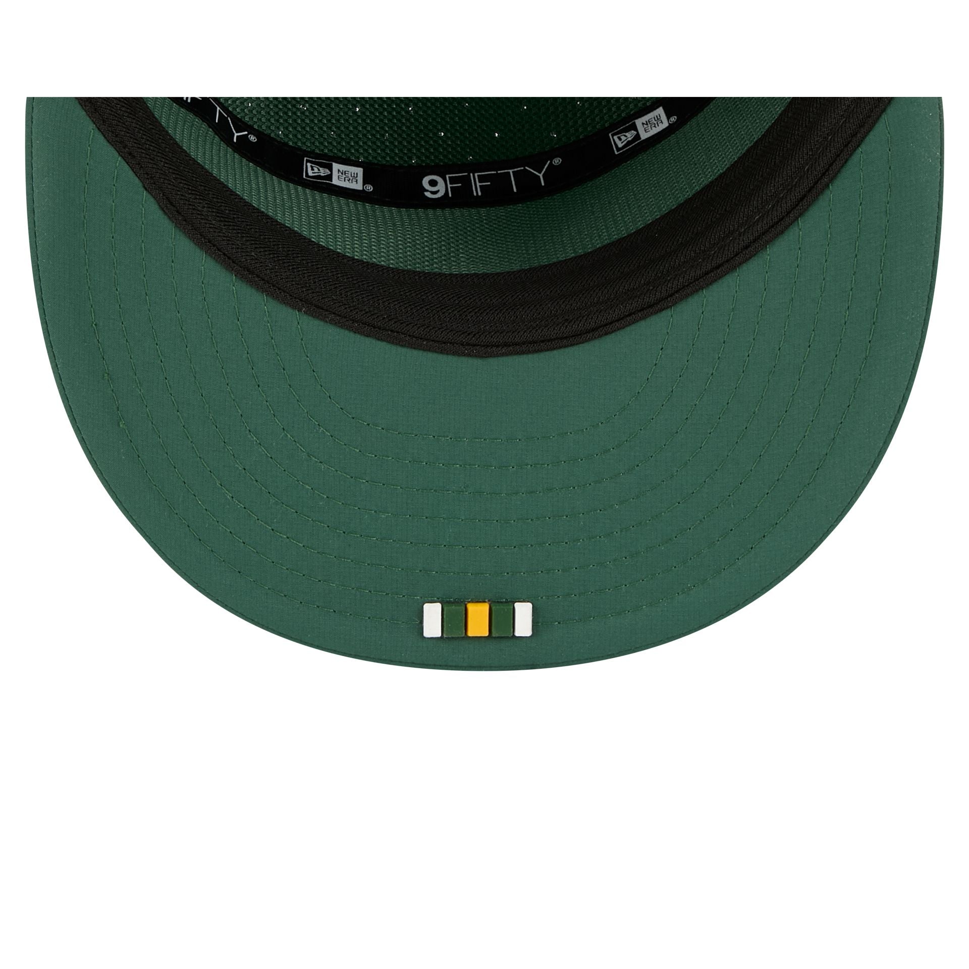 Green Bay Packers 2025 Sideline Hot Weather Split Panel 9FIFTY Snapback Hat - Image 7