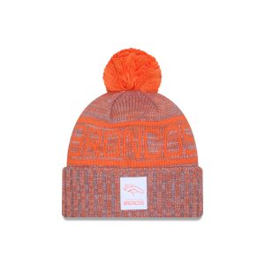 Denver Broncos 2025 Sideline Cold Weather Gray Pom Knit Hat