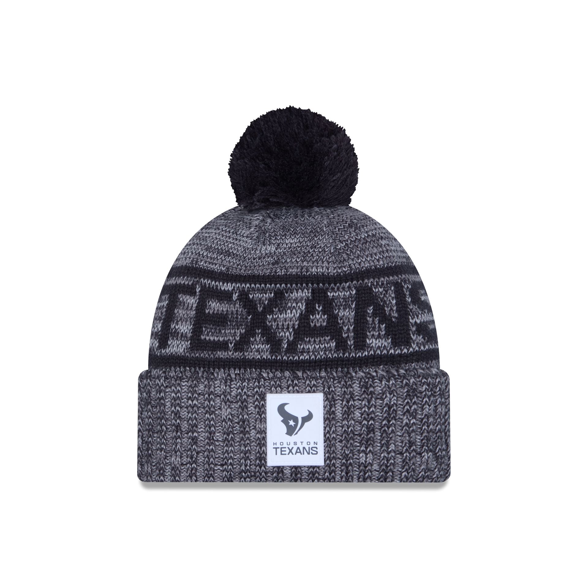 Houston Texans 2025 Sideline Cold Weather Gray Pom Knit Hat