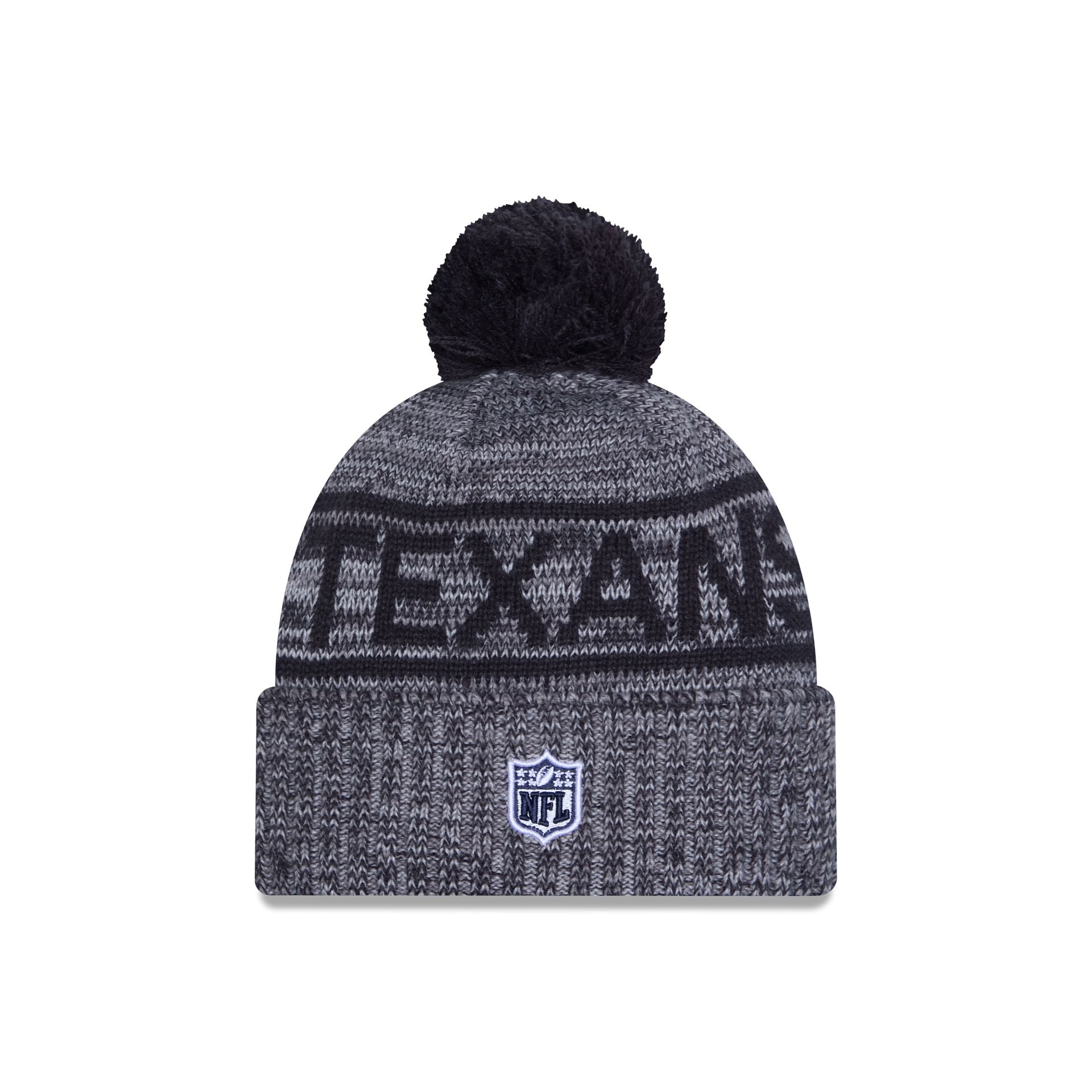 Houston Texans 2025 Sideline Cold Weather Gray Pom Knit Hat - Image 3