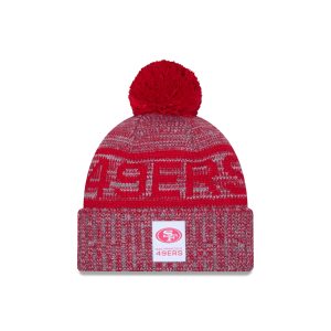 San Francisco 49ers 2025 Sideline Cold Weather Gray Pom Knit Hat