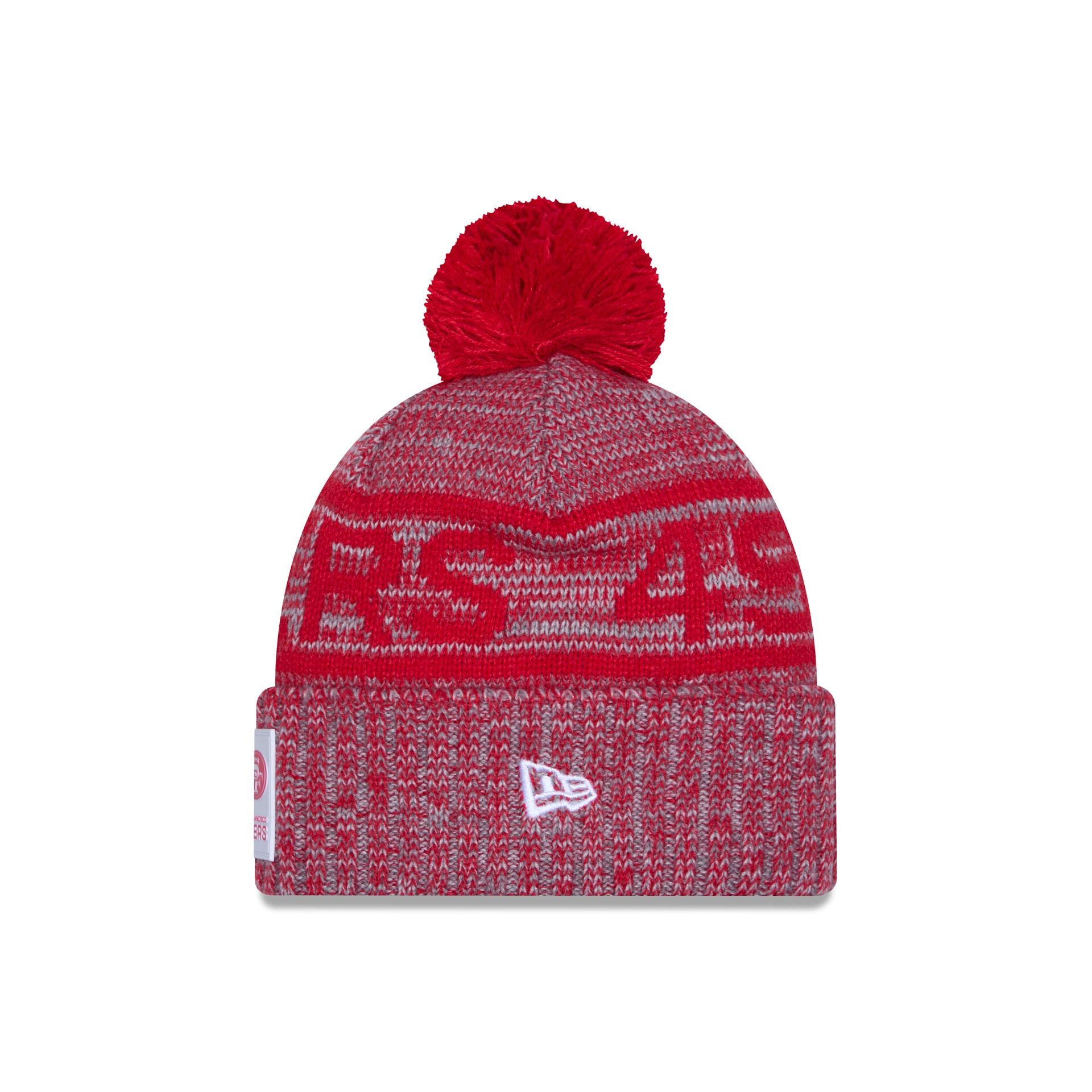 San Francisco 49ers 2025 Sideline Cold Weather Gray Pom Knit Hat - Image 2