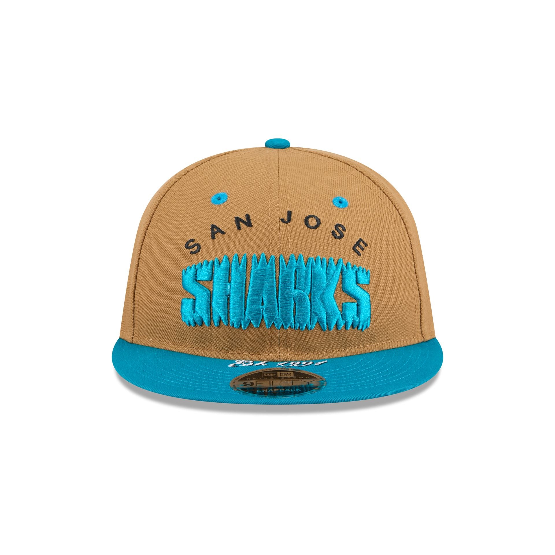 San Jose Sharks Wheat Retro Crown 9FIFTY Snapback Hat - Image 2