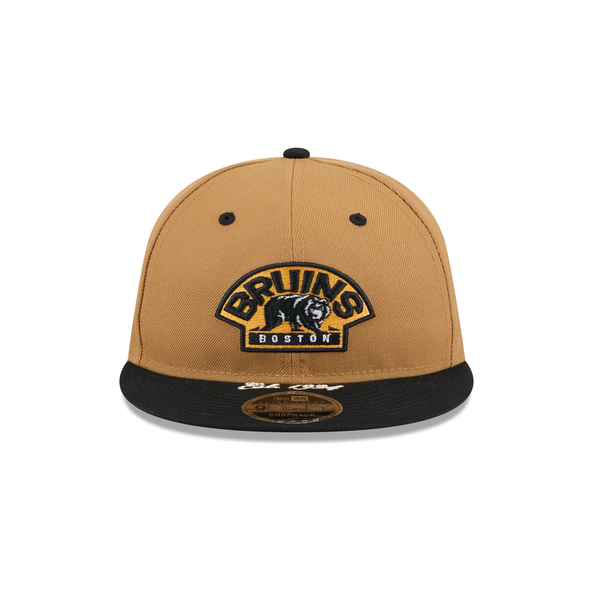 Boston Bruins Wheat Retro Crown 9FIFTY Snapback Hat - Image 2