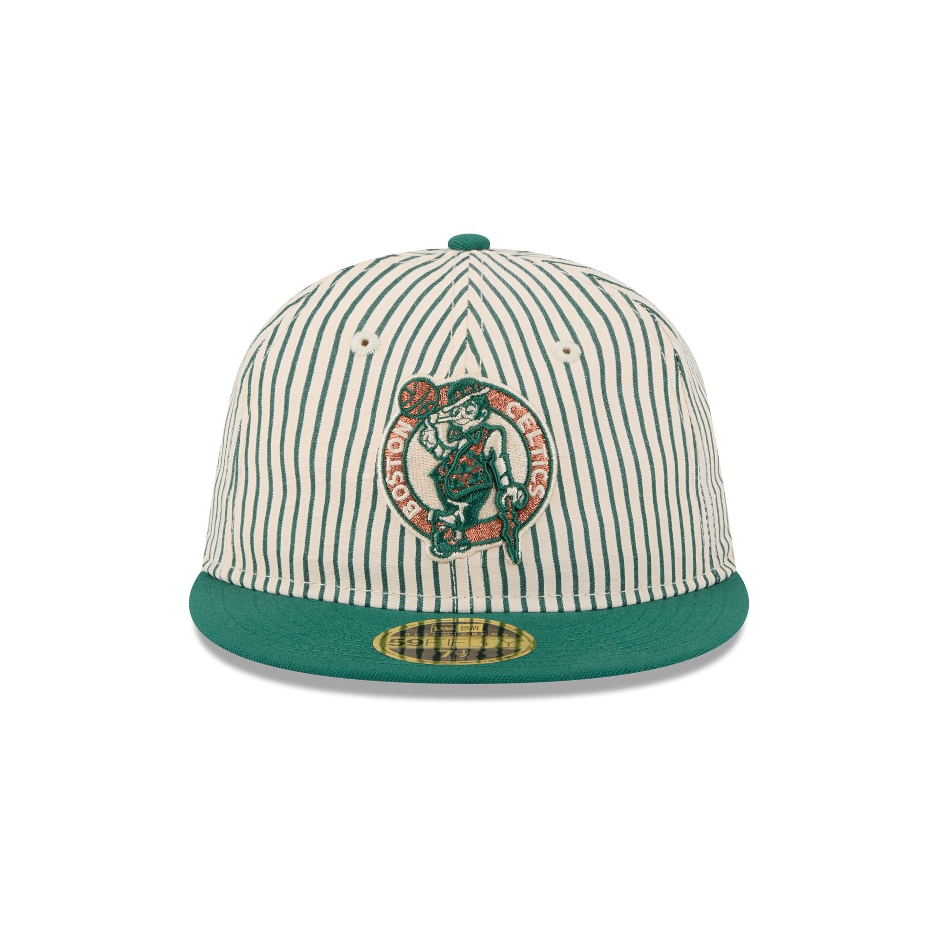 Just Caps Seersucker Boston Celtics Retro Crown 59FIFTY Fitted Hat - Image 2