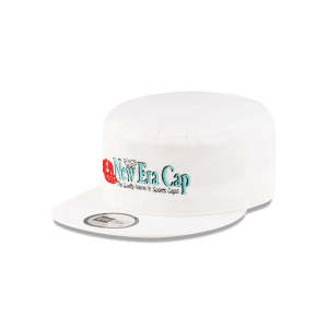New Era Branded College White Painter Elastic Back Hat