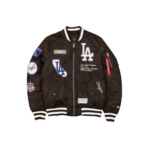 Alpha Industries x Los Angeles Dodgers Brown MA-1 Bomber Jacket