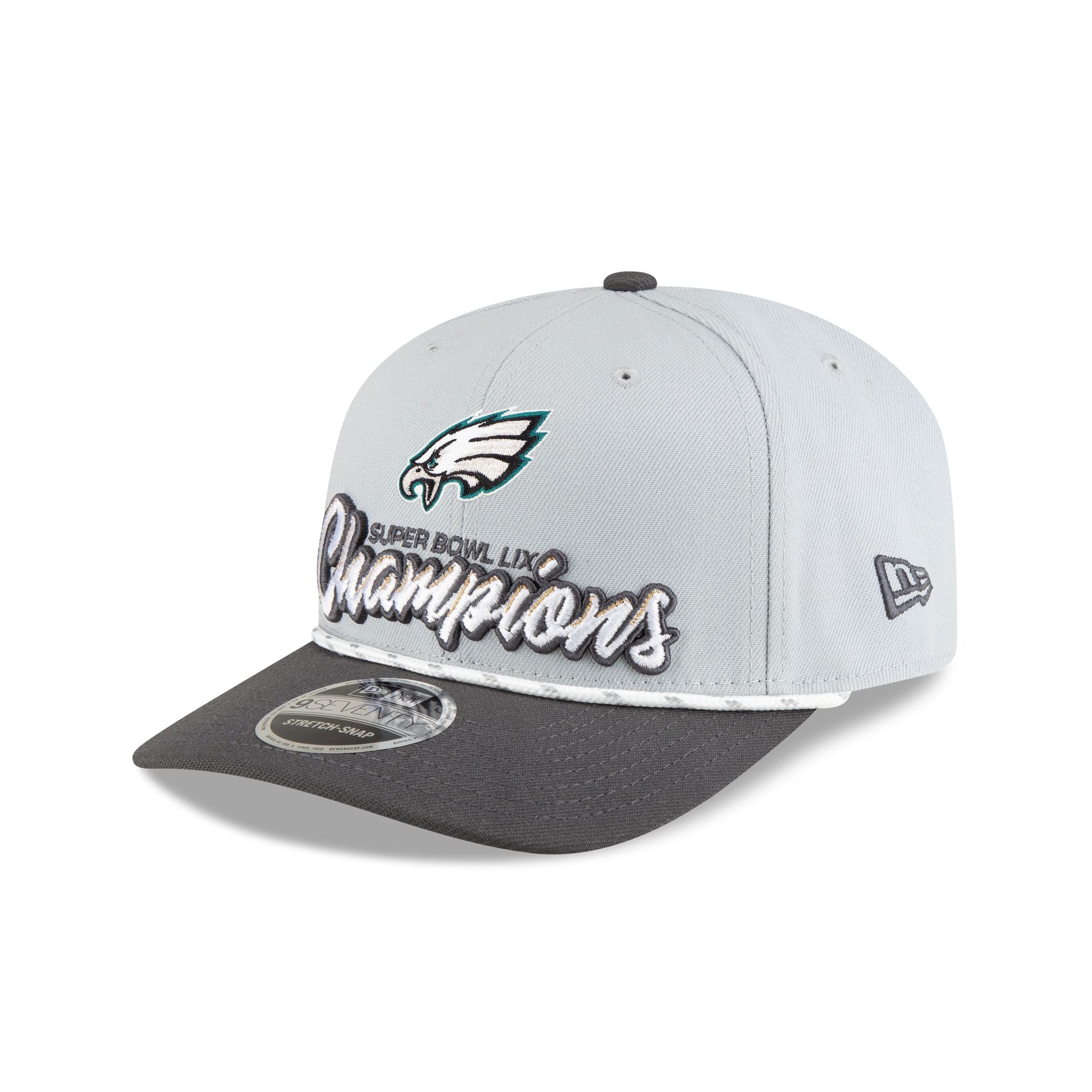 Philadelphia Eagles Super Bowl LIX Champions Locker Room Kids 9SEVENTY Stretch-Snap Hat - Image 3