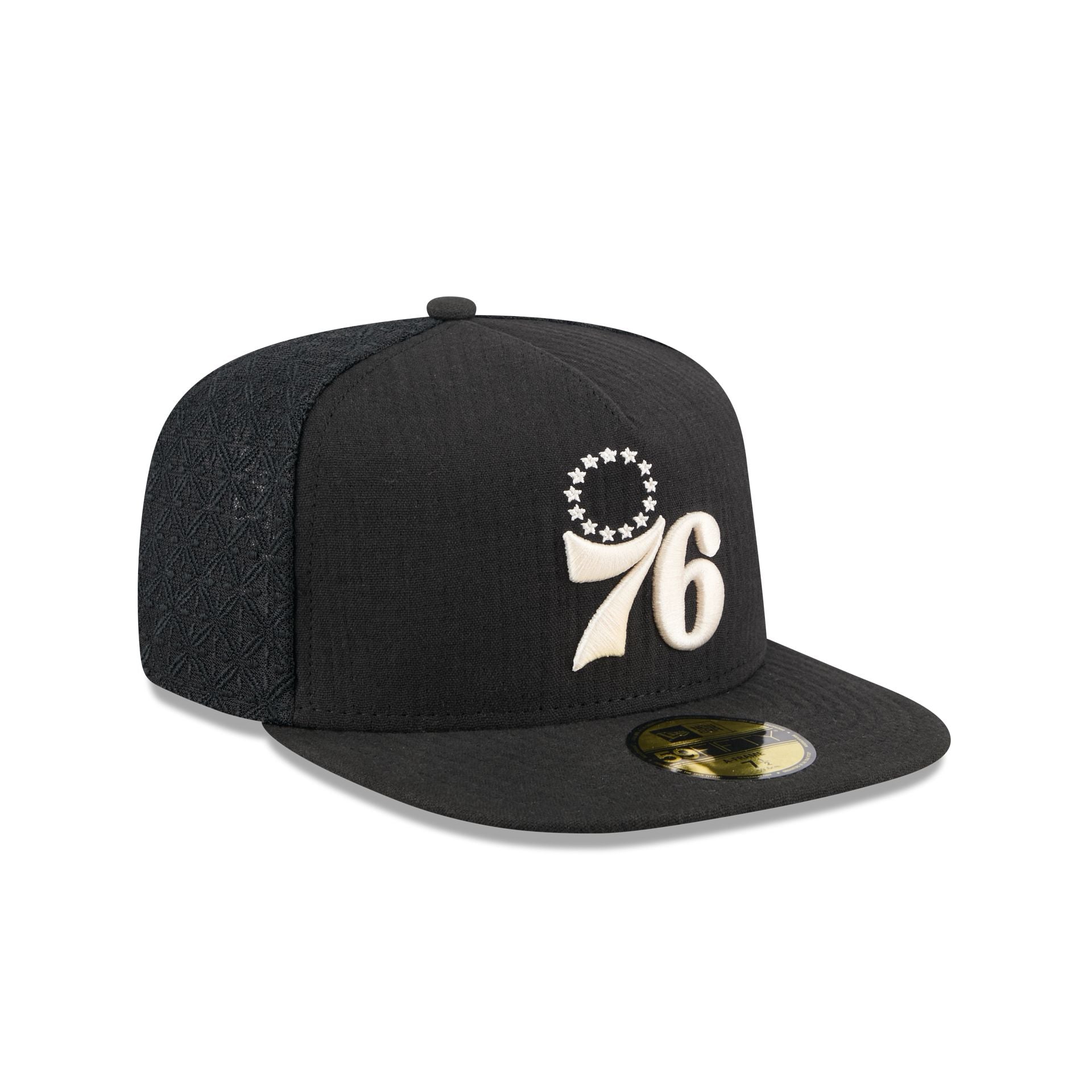 Philadelphia 76ers Black Mesh 59FIFTY A-Frame Fitted Hat - Image 3