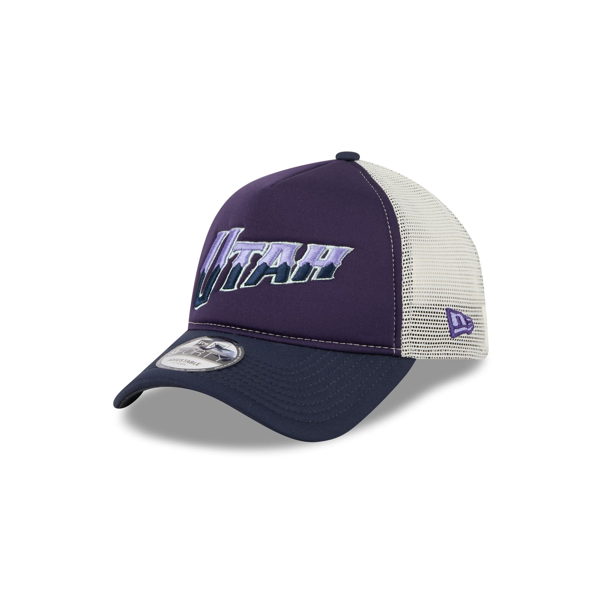 Utah Jazz Navy Purple 9FORTY A-Frame Trucker Hat