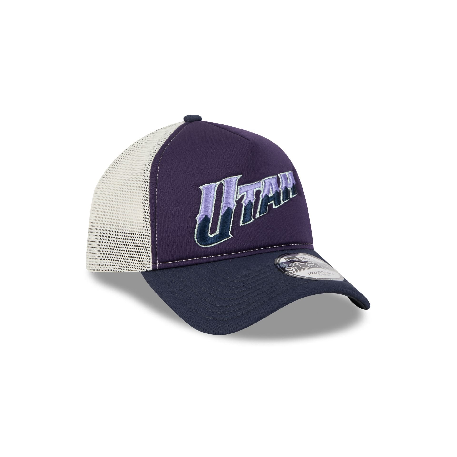Utah Jazz Navy Purple 9FORTY A-Frame Trucker Hat - Image 3