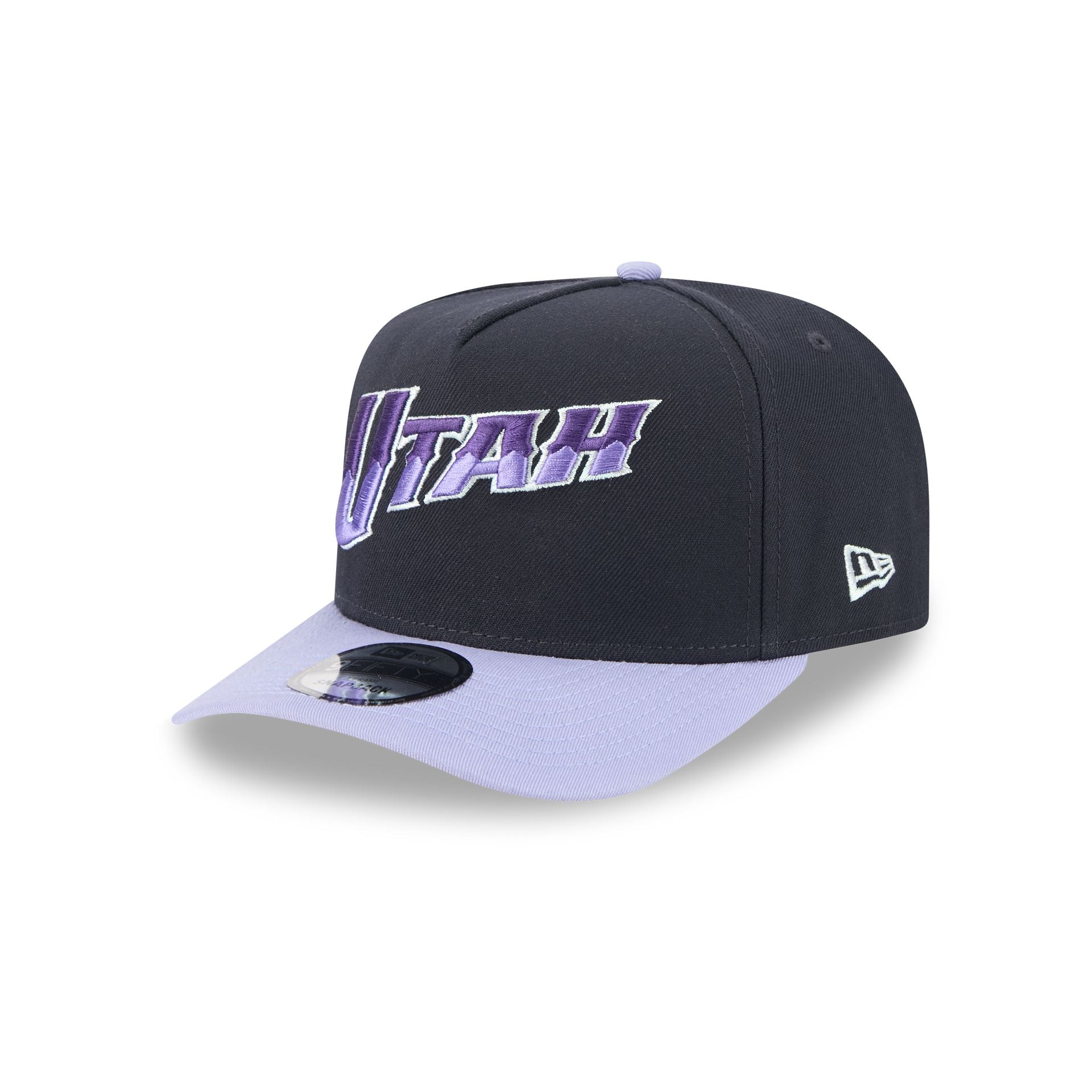 Utah Jazz Navy Lavender 9FIFTY A-Frame Snapback Hat - Image 3