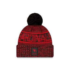 Arizona Cardinals 2025 Sideline Cold Weather Black Pom Knit Hat