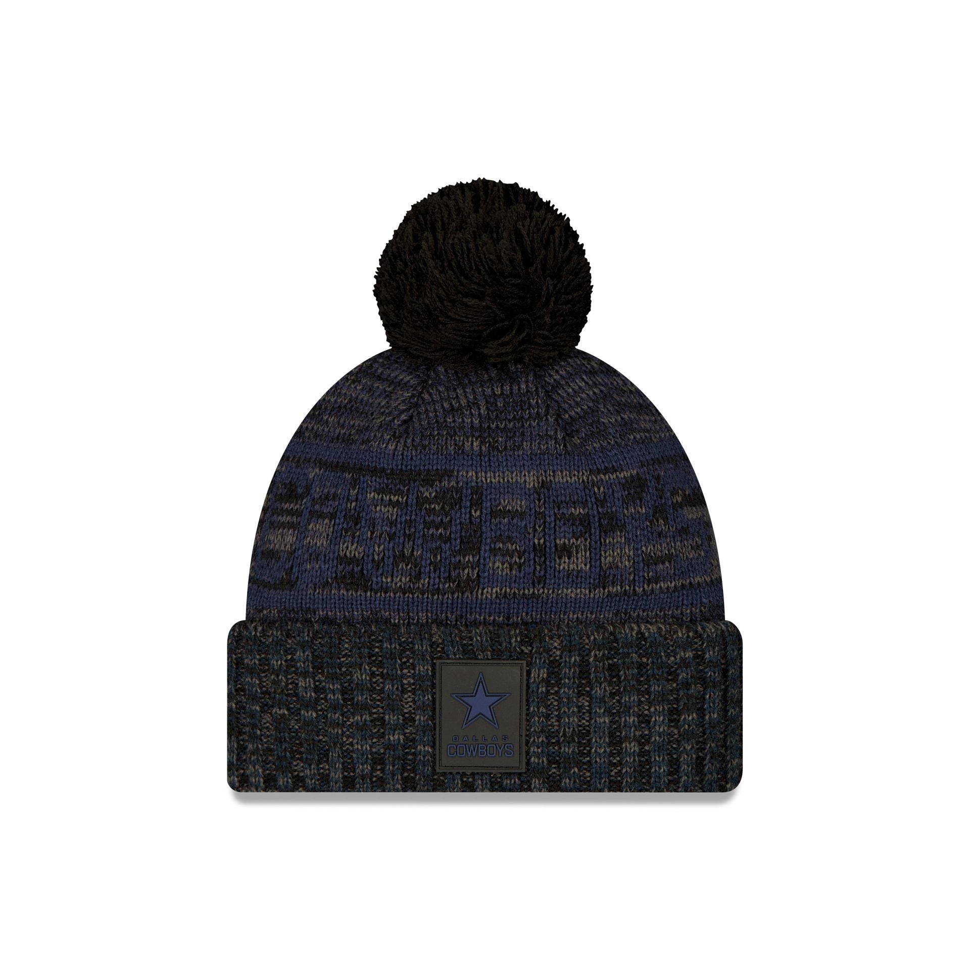 Dallas Cowboys 2025 Sideline Cold Weather Black Pom Knit Hat