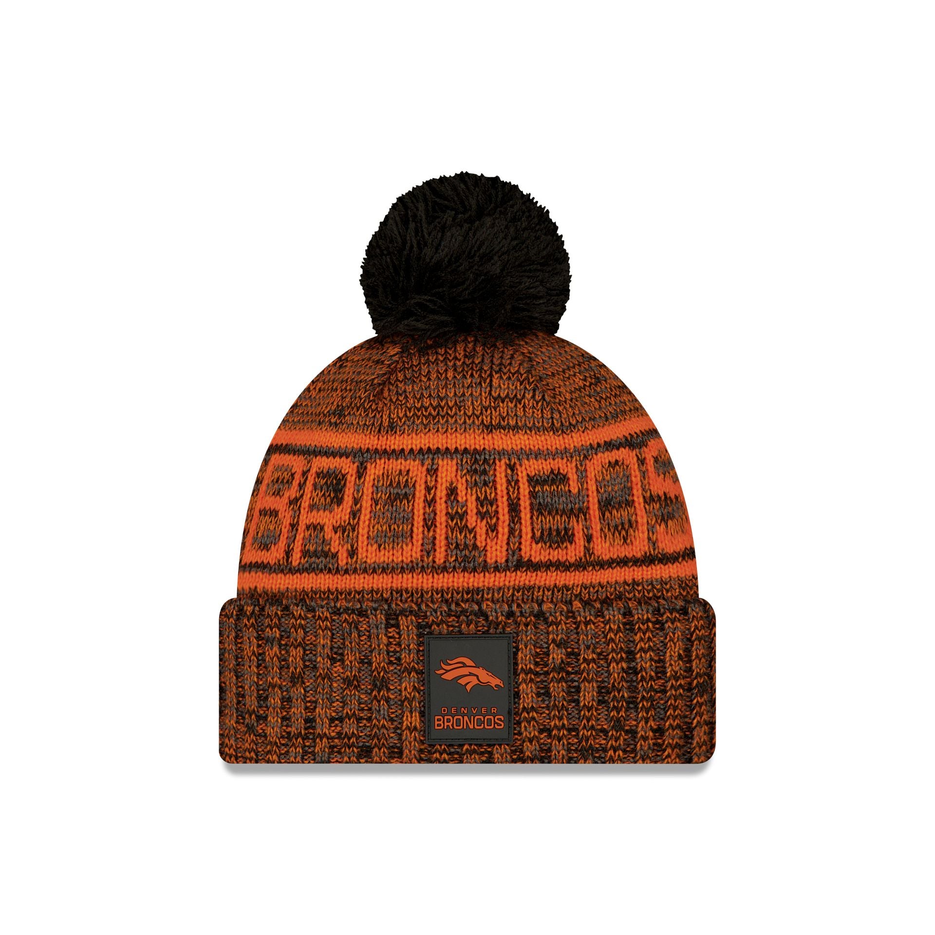 Denver Broncos 2025 Sideline Cold Weather Black Pom Knit Hat