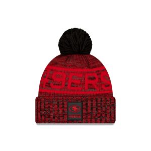 San Francisco 49ers 2025 Sideline Cold Weather Black Pom Knit Hat