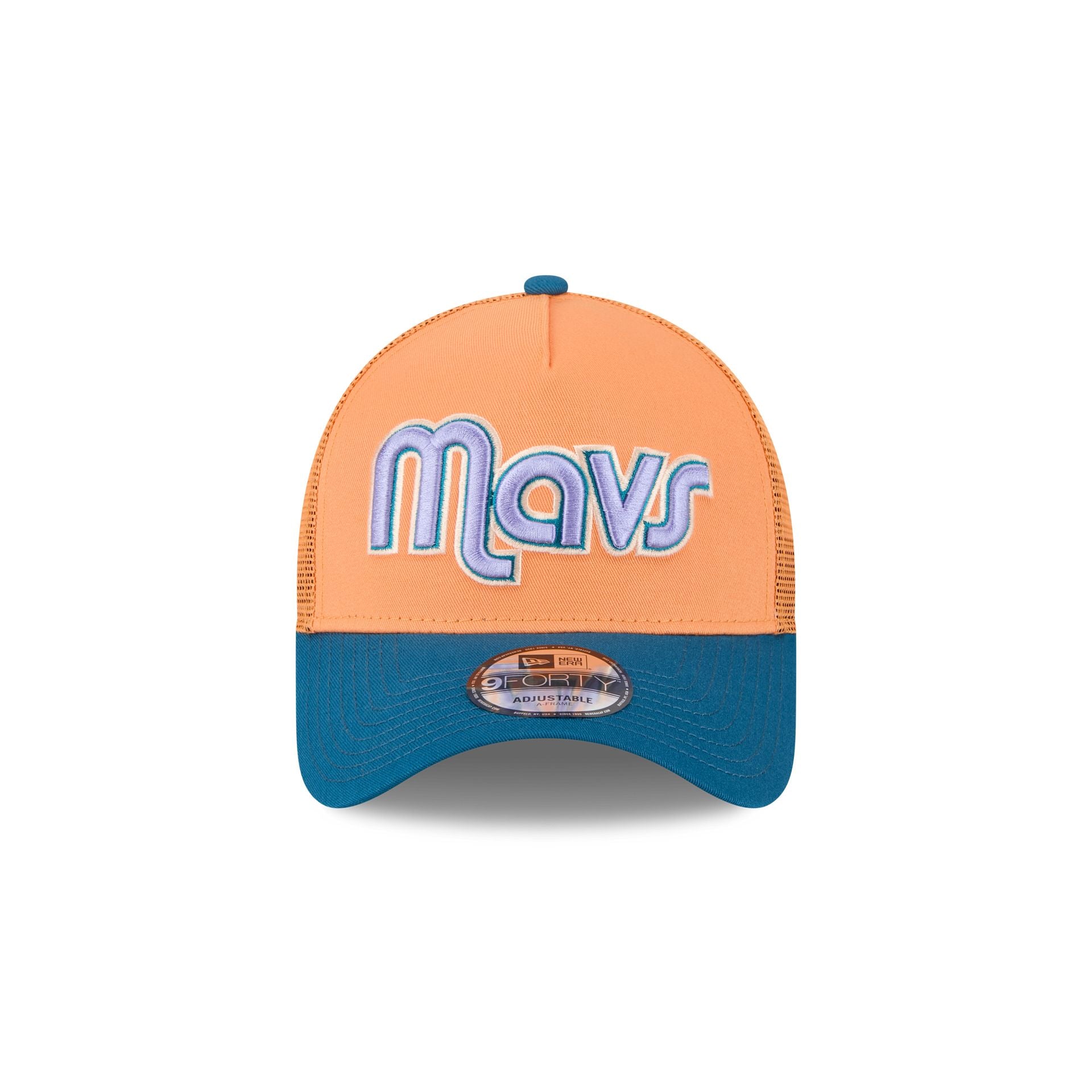 Dallas Mavericks Orange Glaze 9FORTY A-Frame Trucker Hat - Image 2