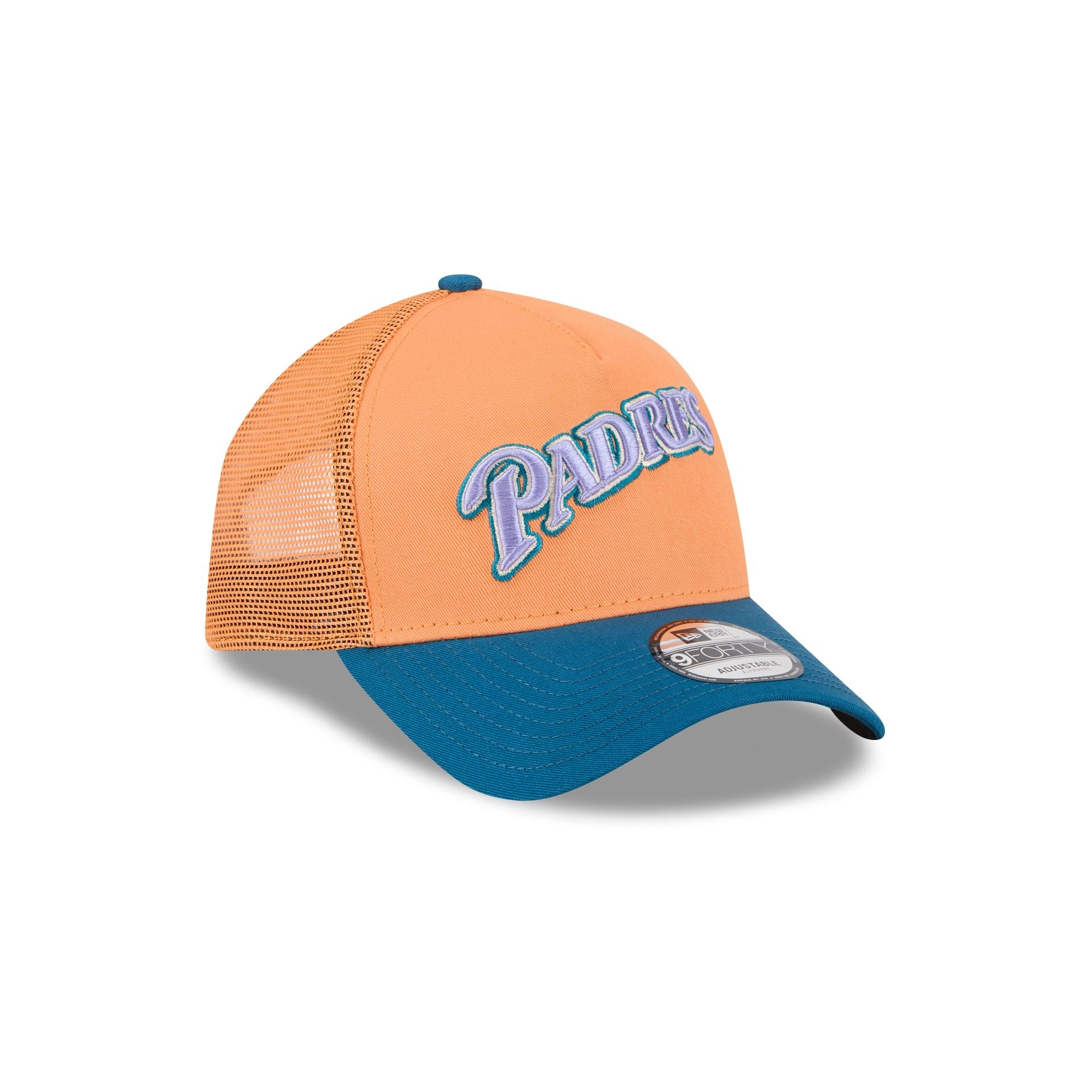 San Diego Padres Orange Glaze 9FORTY A-Frame Trucker Hat - Image 3