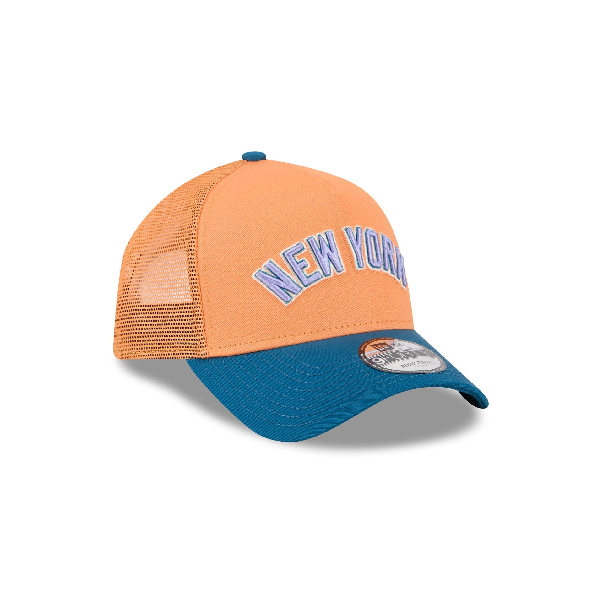 New York Yankees Orange Glaze 9FORTY A-Frame Trucker Hat - Image 3