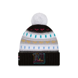 New York Giants 2025 Crucial Catch Women's Pom Knit Hat