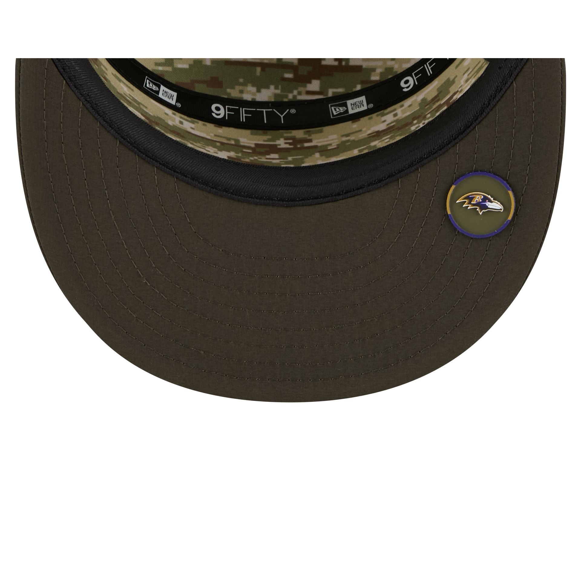 Baltimore Ravens 2025 Salute to Service Split Panel 9FIFTY Trucker Hat - Image 7