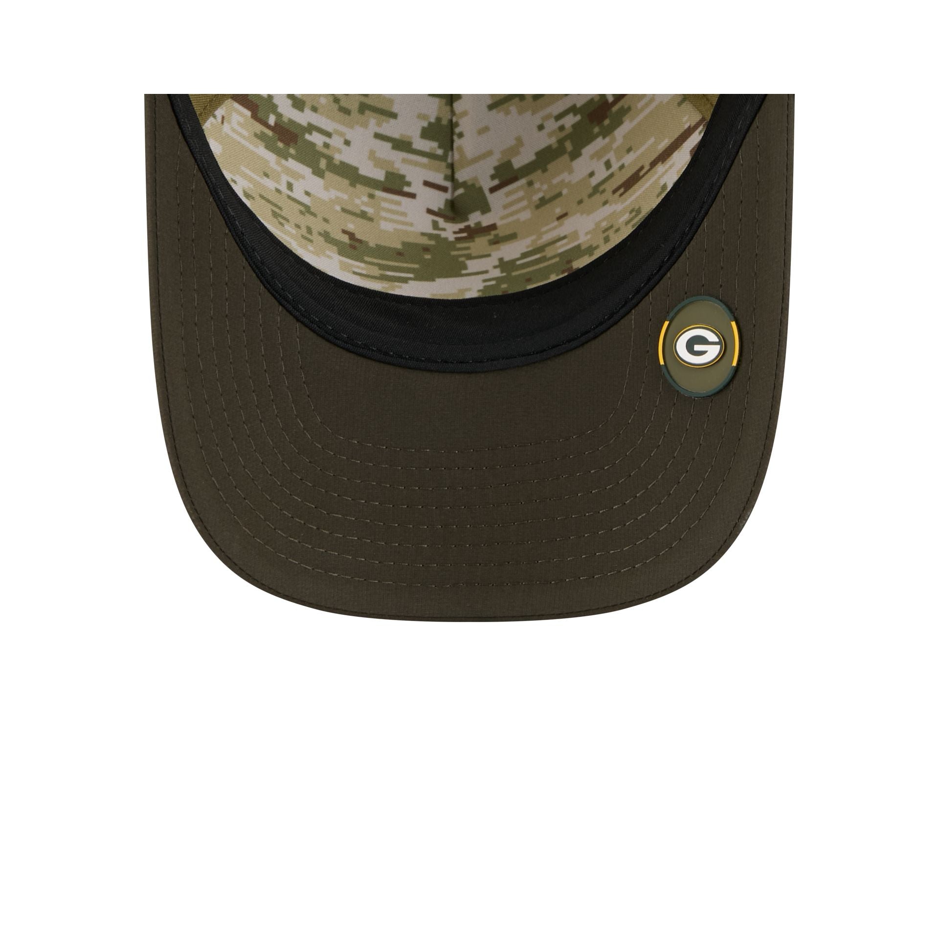 Green Bay Packers 2025 Salute to Service 9FORTY M-Crown A-Frame Trucker Hat - Image 7