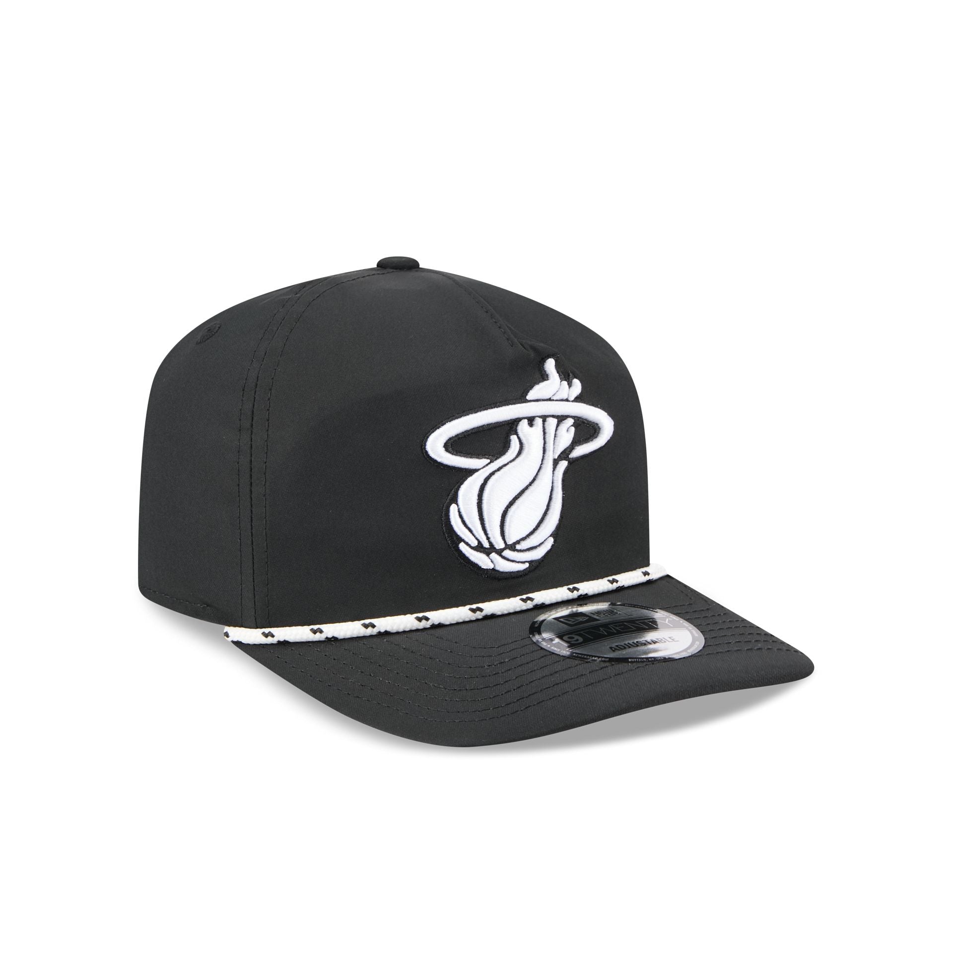 Miami Heat Black and White Rope 19TWENTY Snapback Hat - Image 3