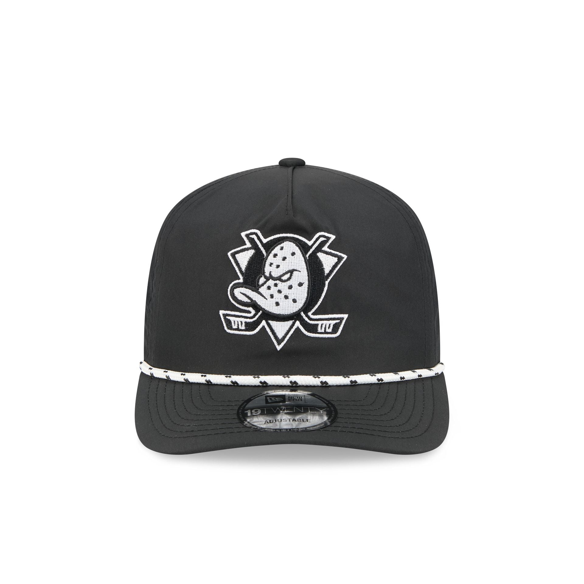 Anaheim Ducks Black and White Rope 19TWENTY Snapback Hat - Image 2