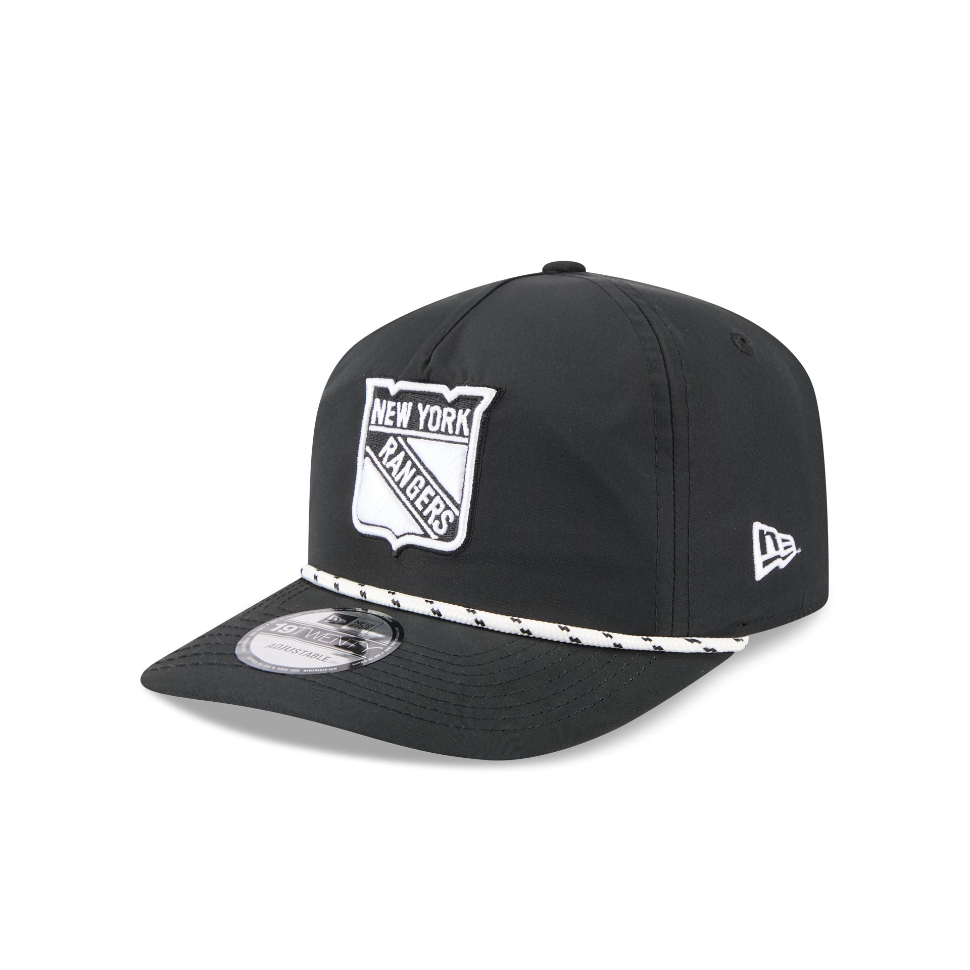 New York Rangers Black and White Rope 19TWENTY Snapback Hat