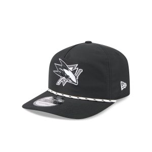 San Jose Sharks Black and White Rope 19TWENTY Snapback Hat