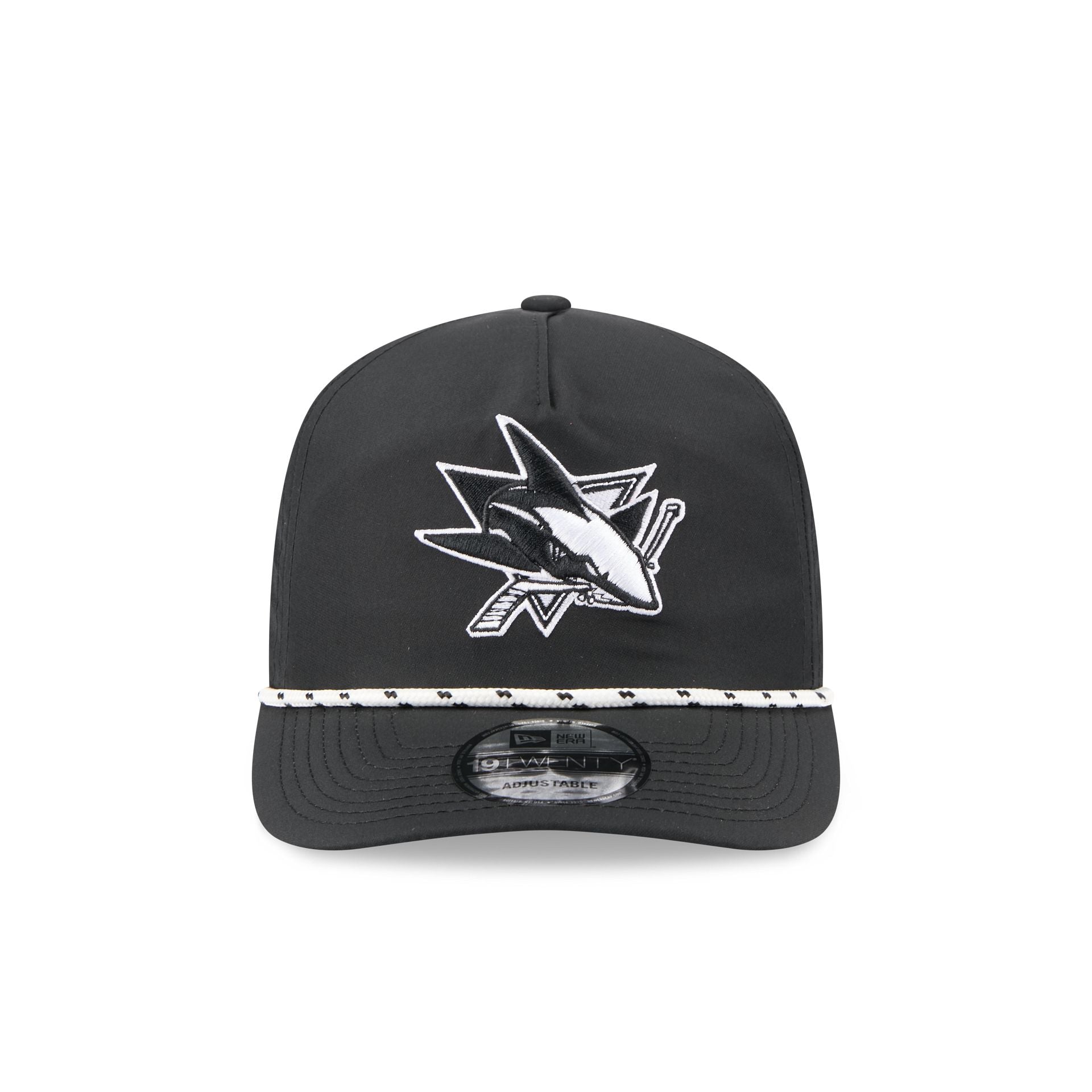San Jose Sharks Black and White Rope 19TWENTY Snapback Hat - Image 2