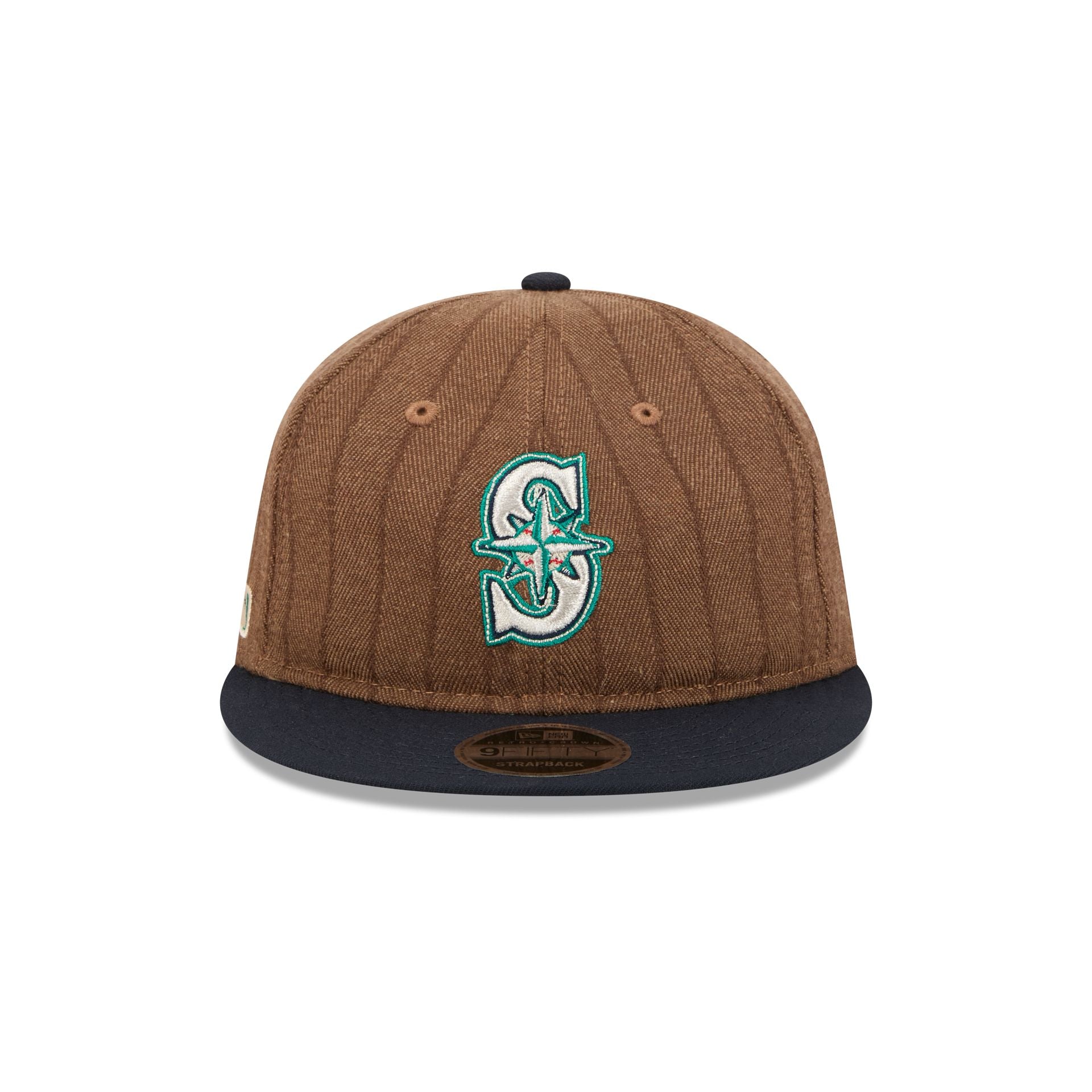 Seattle Mariners Three Looms Wool Pinstripe Retro Crown 9FIFTY Adjustable Hat - Image 2