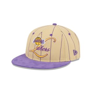 Los Angeles Lakers Pinstripe Script Retro Crown 9FIFTY Adjustable Hat