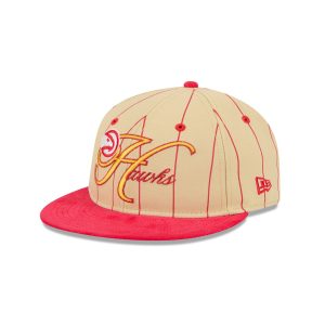 Atlanta Hawks Pinstripe Script Retro Crown 9FIFTY Adjustable Hat
