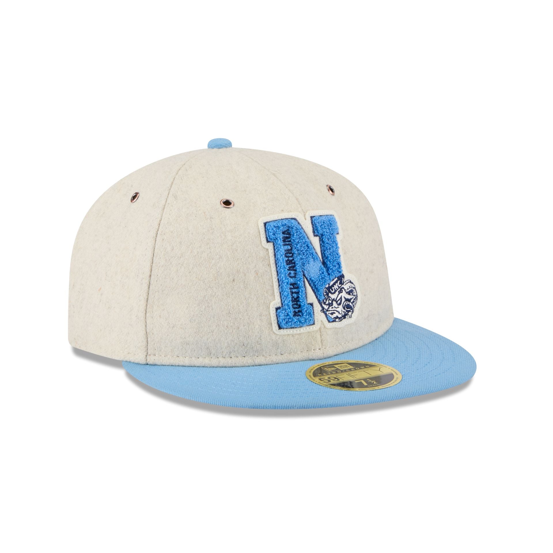 North Carolina Tar Heels College Vault Wool Letterman Retro Crown 59FIFTY Fitted Hat - Image 3
