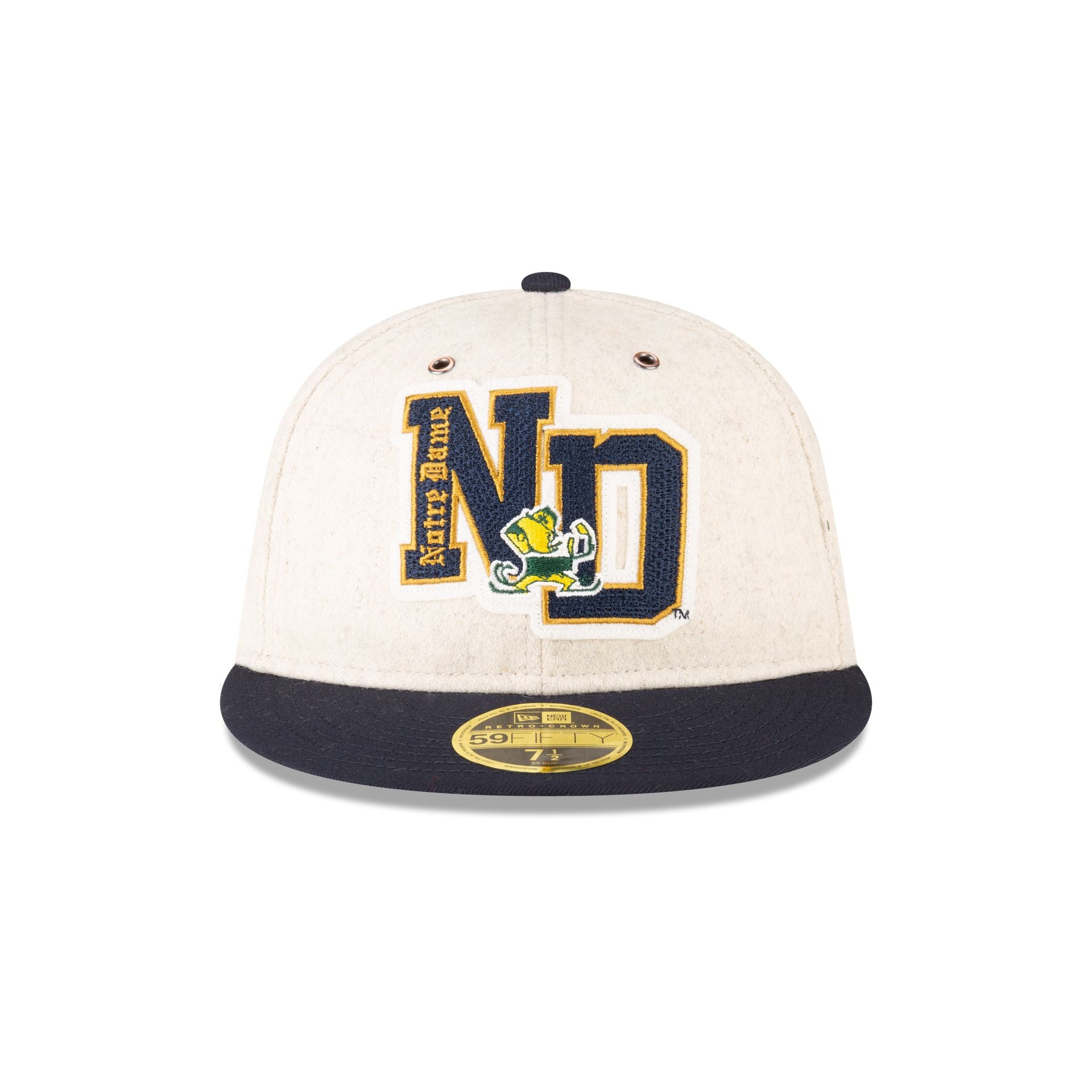 Notre Dame Fighting Irish College Vault Wool Letterman Retro Crown 59FIFTY Fitted Hat - Image 2