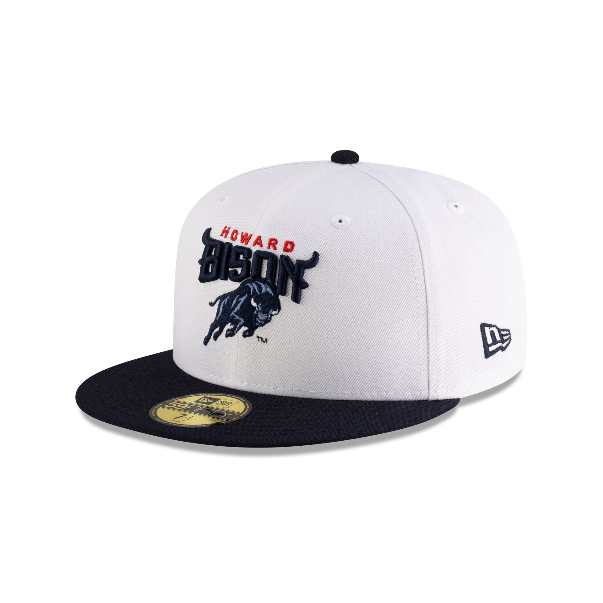 Howard Bison White Navy 59FIFTY Fitted Hat - Image 3
