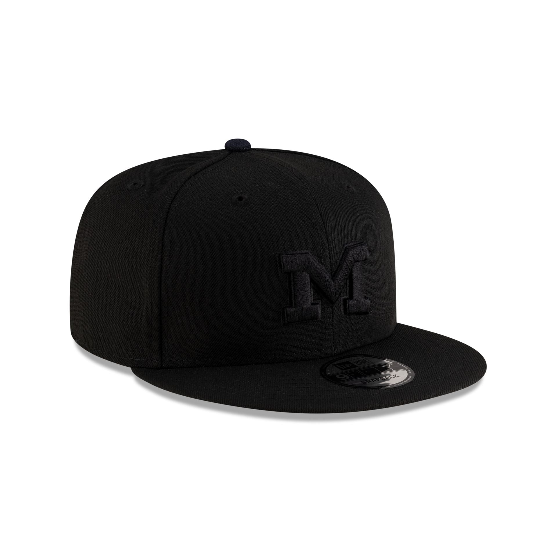 Michigan Wolverines Black on Black 9FIFTY Snapback Hat - Image 3