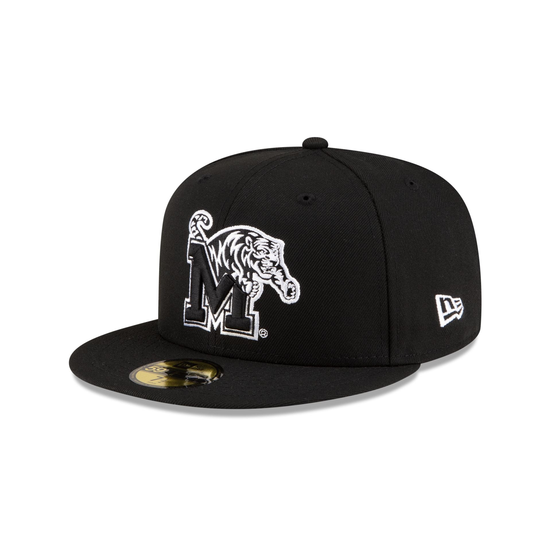 Memphis Tigers Black & White 59FIFTY Fitted Hat - Image 3
