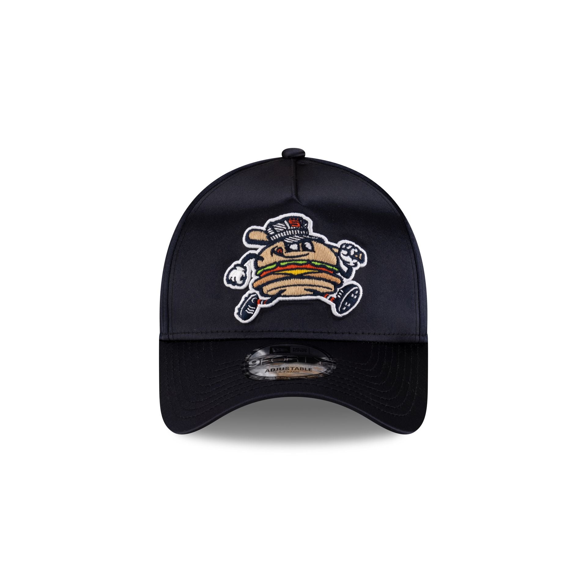 Hub City Spartanburgers Navy Satin 9FORTY A-Frame Snapback Hat - Image 2