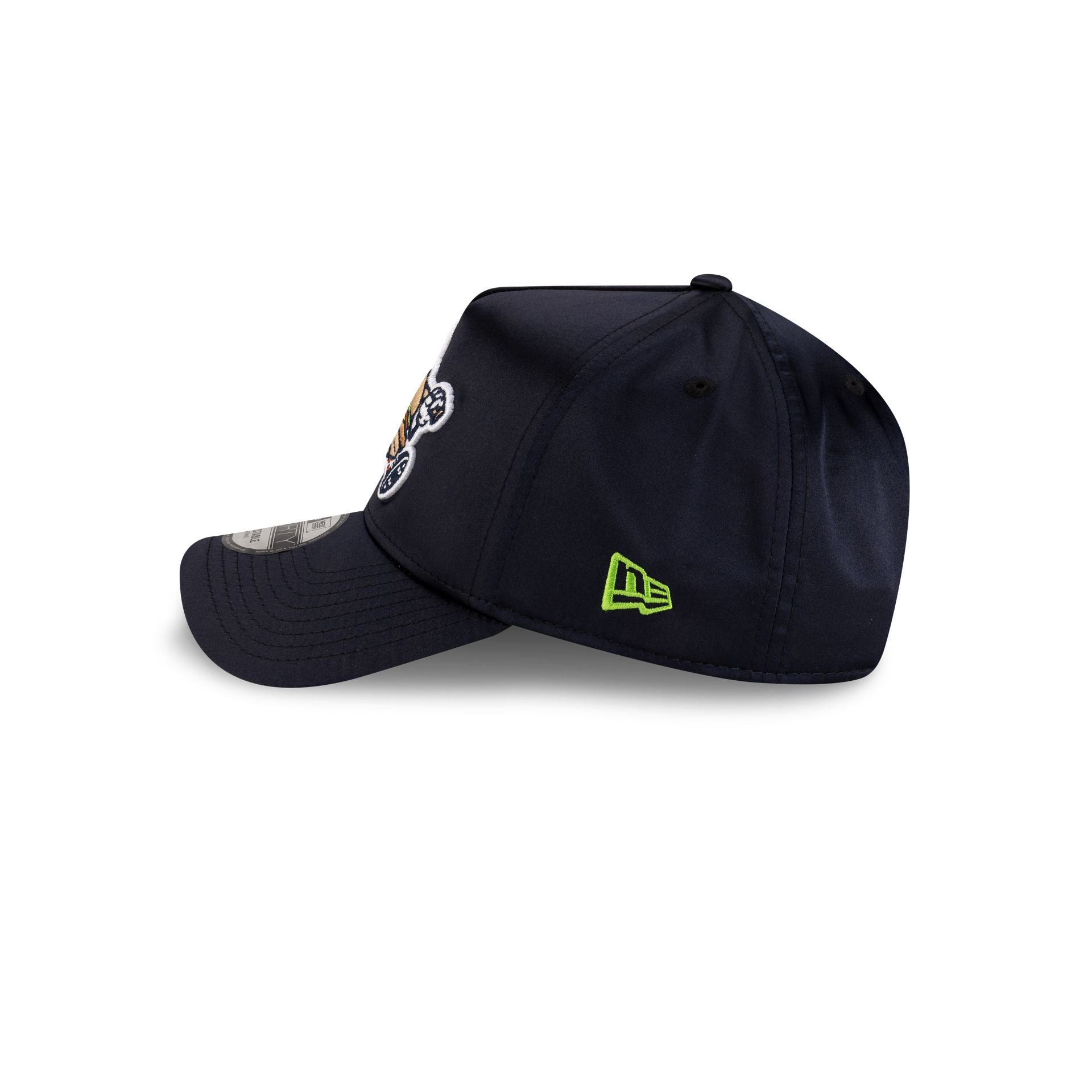 Hub City Spartanburgers Navy Satin 9FORTY A-Frame Snapback Hat - Image 4