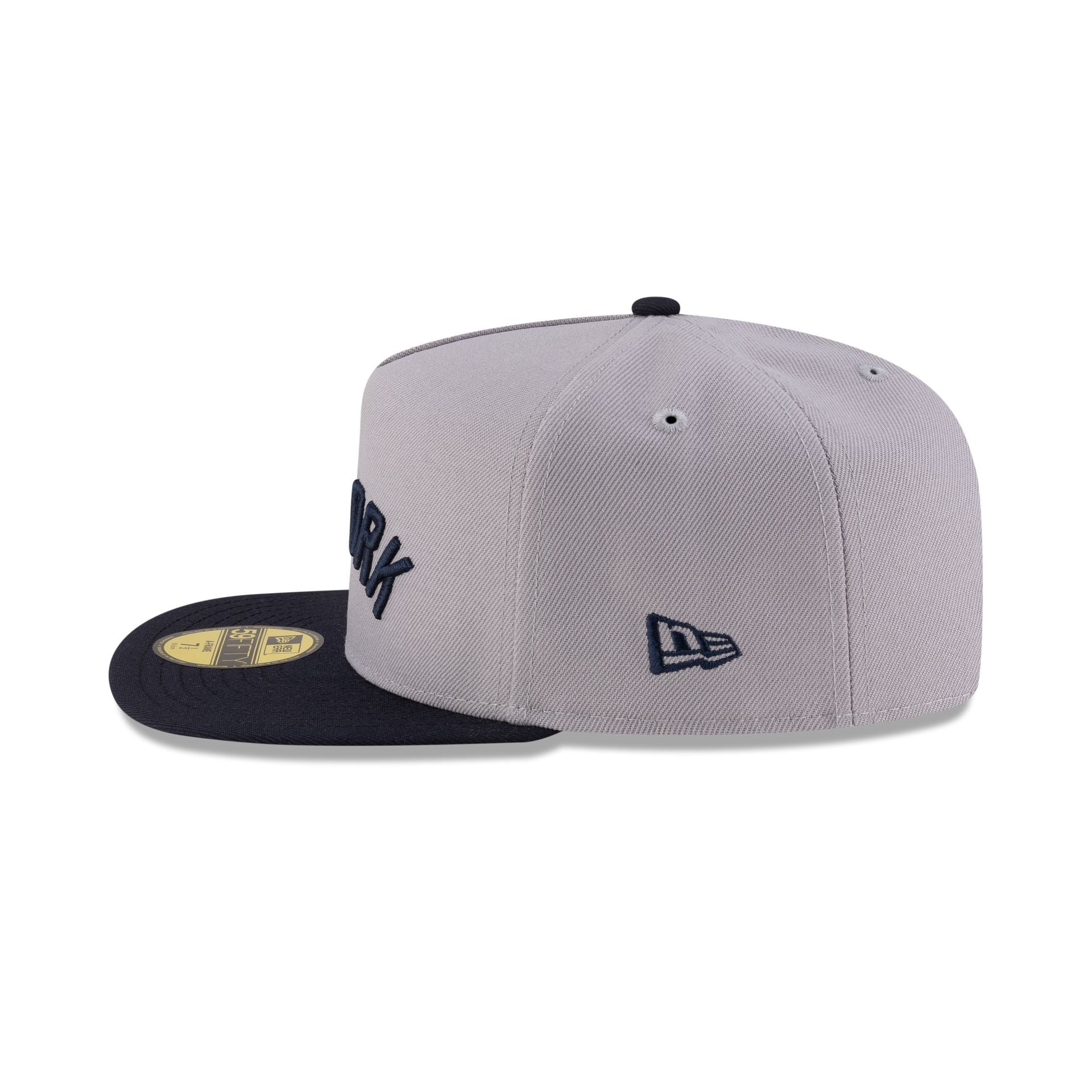 Just Caps League Sidepatch Gray New York Yankees 59FIFTY A-Frame Fitted Hat - Image 5